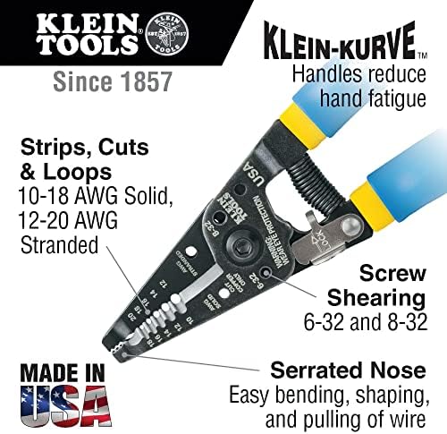 AWP 12 polegadas Pro Tool Tote com alça rotativa e ferramentas de Klein 11055 cortador de arame e decapagem de arame, cortador de