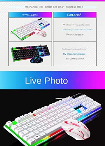 Teclado G21B e conjunto de mouse conjunto de teclado de teclado de teclado USB Mouse de teclado combok de mouse de gamer mouse White