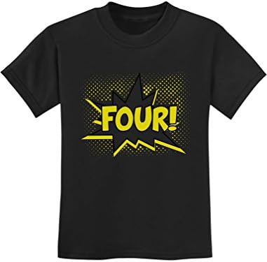 Quatro! Superhero 4º aniversário Camisa de 4 anos de idade T-shirt Kids