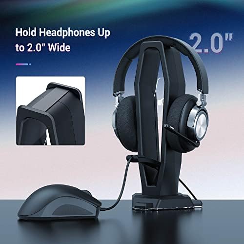 Kiwifotos PC Gaming Headphone Porte Under Hable Haneard Mount + Stand fone de fone de ouvido com mouse bungee headphone