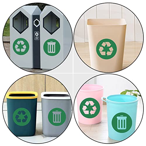 Adesivos de 2pcs Bins adesivo redondo seu logotipo de lixo automático Reciclagem de decalques internos decalques sinalizadores de bastão para desperdiçar lixo simples símbolo auto-adesivo para a classificação externa e lixeira