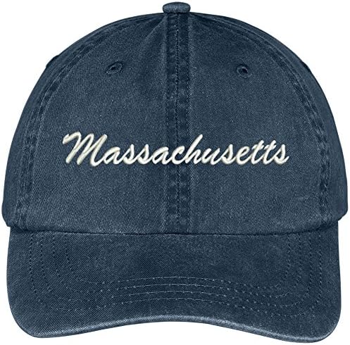 Trendy Apparel Shop Massachusetts State Bordado de baixo perfil de algodão ajustável Cap