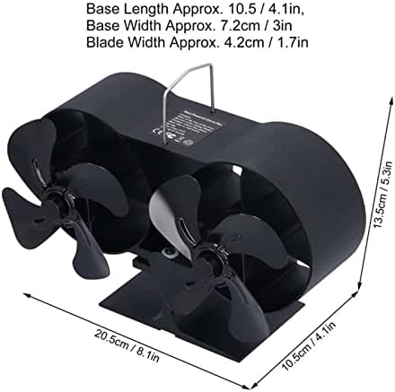 Syxysm Dual Head Stove Fan 8 Eco amigável ventiladores automáticos de calor para o queimador de madeira Mini fã de fornace