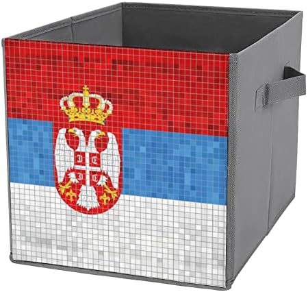 Bandeira de caixas de armazenamento dobráveis ​​da Sérvia Caixas de Armazenamento Caixas Organizadoras de Cubos de Armazenamento
