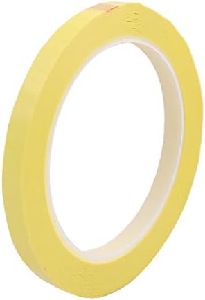 X-Dree 8mm x 66m Adesivo à prova d'água fita adesiva fácil de marcar fáceis de marcação amarela clara (8mm x 66m adesivo impermeável A Una Cara, Fáccil de Limpiar, Cinta Adhesiva, Amarillo Claro