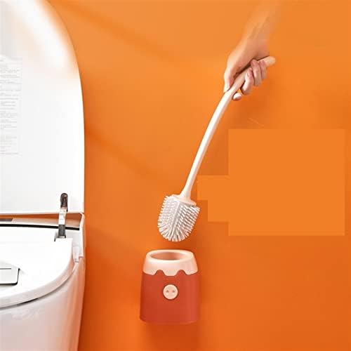 Escova de vaso sanitário zukeems hidrões longos canto de canto de silicone arbusta banheiro com base pode resistir à escova de vaso sanitário montada na parede
