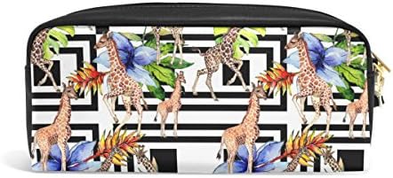 Top Carpenter Exotic Giraffe Lápis Bolsa de bolsa para a Makeup Office School 1.7x0.75x0.5in