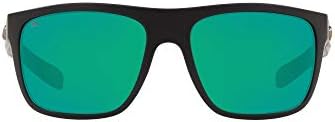 Costa del Mar Mar Broadbill Polarized Sunglasses, preto fosco/verde espelhado polarizado-580g, 61 mm