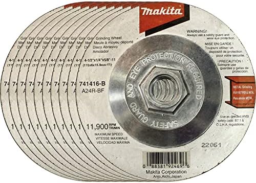 Makita 741416-B-10 Roda de moagem cubada, 10 pacote, 4-1/2 polegadas