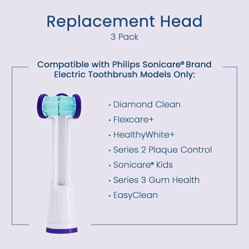 Compatível apenas com a Philips Sonicare® - três cabeças de escova de dentes de substituição - se encaixa apenas nos modelos Sonicare:
