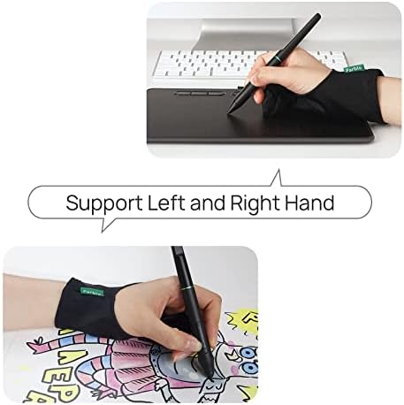 Glova de desenho de parbllo pr-05, luva de artista anti-esquis para a caixa de desenho leve, comprimidos gráficos, iPad, esboço, adequado para a mão esquerda e direita