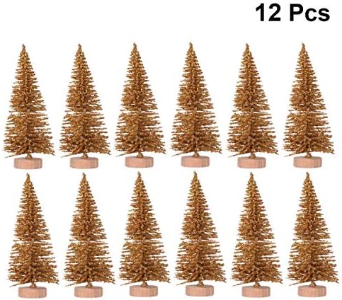AMOSFUN CHRISMAS Decoração 12 PCs 8,5 cm Decoração de Natal Pequena Sisal Seda Silk Christmas Tree Party Home Decor