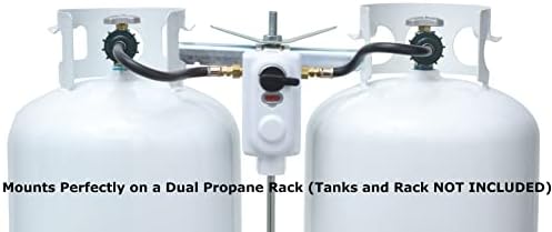 Flame King 2 estágios de troca automática LP regulador de gás propano com dois pigtails de 12 polegadas para trailers, vans, reboques