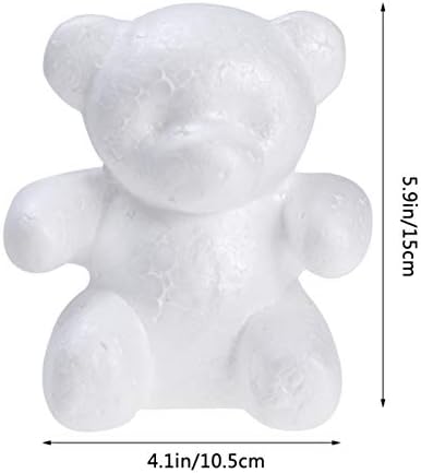 Happyyami 4pcs urso de espuma Branco formas de modelagem de poliestireno diy formas de espuma para artesanato Diy Rose