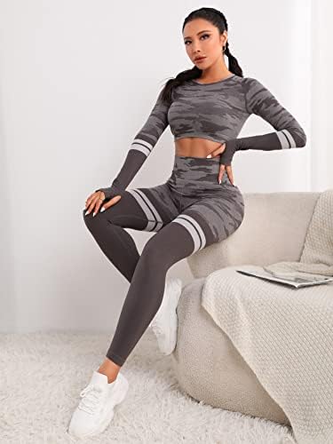Leggings femininas com bolsos, cintura alta, controle de barriga não transparente/sem costura as calças de ioga