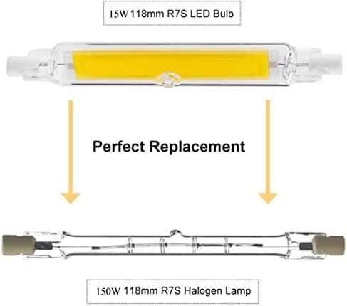 Edearkar 3-Pack R7s 118mm Bulbo LED de LED 15W J Tipo118mm LED duplo Dimmable150W Substituição de holofotes de halogênio,