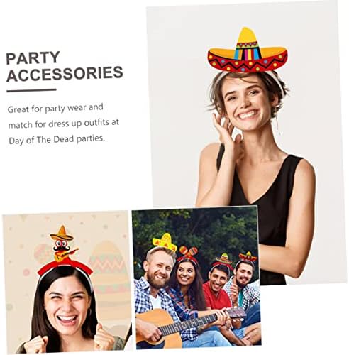Veemoon 6pcs mexicano bandeira mexico hapsa havaiana decoração havaiana Cinco de mini sombrero chapéus mexicanos chapéus de papel