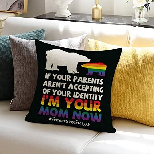 Jogue a capa de travesseiro, eu sou sua mãe agora urso de travesseiro de bebê gay orgulho orgulho lésbica gay lésbica gay lgbtq almofada