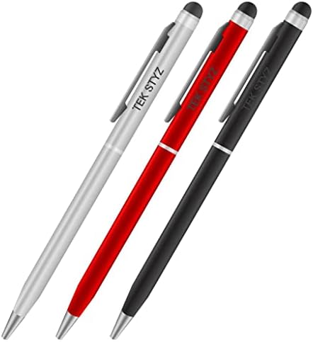 Pro Stylus Pen compatível com o seu tablet Lenovo Yoga 8 com tinta, alta precisão, forma extra sensível e compacta para telas de toque [3 pacote-preto-silver]
