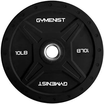 As placas de pára -choques de gymenista são feitas para barras olímpicas de 2 polegadas, disponíveis de 10 lb a 55 lb de preto ou