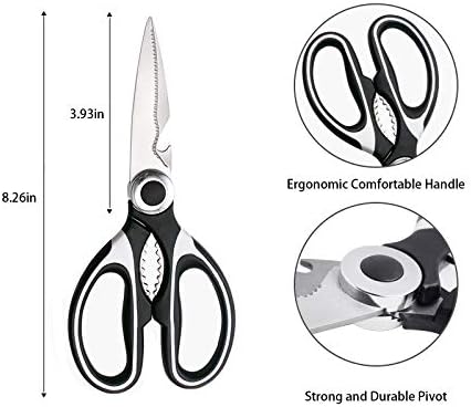 Tesouras de cozinha Kuseeter, tesoura de cozinha de alta qualidade ultrafada, tesoura de cozinha multifuncional de aço inoxidável,