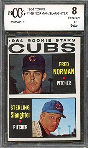 Fred Norman/Sterling Slaughter Rookie Card 1964 Topps #469 Cubs BGS BCCG 8 - Baseball Slabbed Rookie Cards