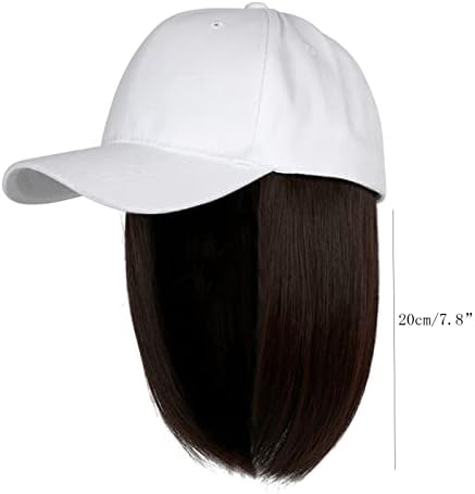 Capinho de beisebol de chapéu de golfe com extensões de cabelo reto curto penteado bob penteado ajustável peruca removível chapéus engraçados