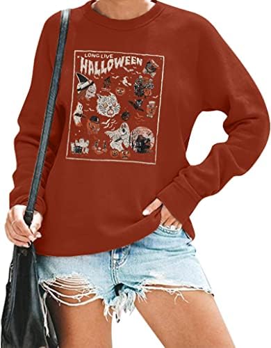 Alltb Halloween Doodles Sweatshirt Women Women Vintage Love Live Halloween suéteres hocus pocus presentes de camisa assustadora
