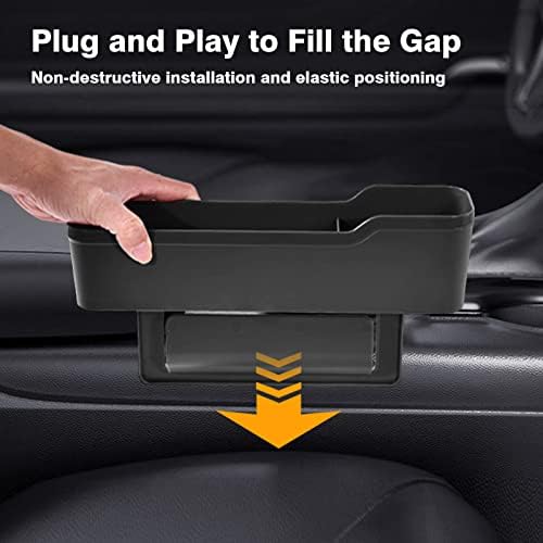 Organizador de lacunas do assento de carro 1 pacote, organizador premium de preenchimento de gap de assento de carro com ajuste universal para iPhone, telefone Android, óculos, chaves e muito mais