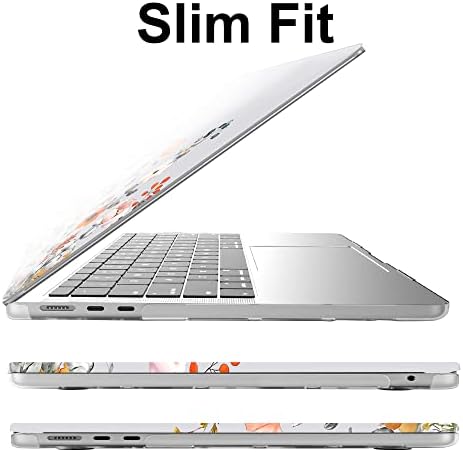 Akit compatível com o MacBook Air 13,6 polegadas estojo 2022 M2 Modelo A2681 com ID do toque, padrão de casca dura de plástico transparente