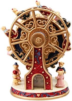 Lhllhl Resina Caixa de música rotativa Roda girria Roda de gigante Christmas Decoração de presente infantil Presente de decoração