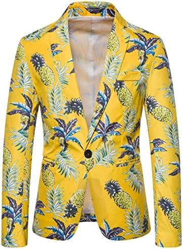 Blazer havaiano para homens casuais manchas fit jackets um botão estilo estampa tropical blazers tropical blazers