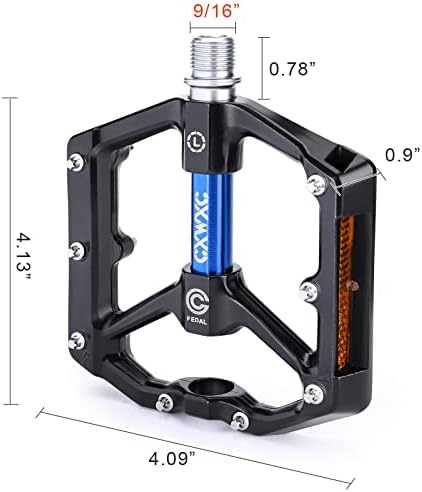 Pedais de bicicleta de bicicleta da estrada/mtb de alumínio CXWXC - pedais de bicicleta de liga de alumínio - pedal de bicicleta de montanha com unhas anti -esquipantes removíveis