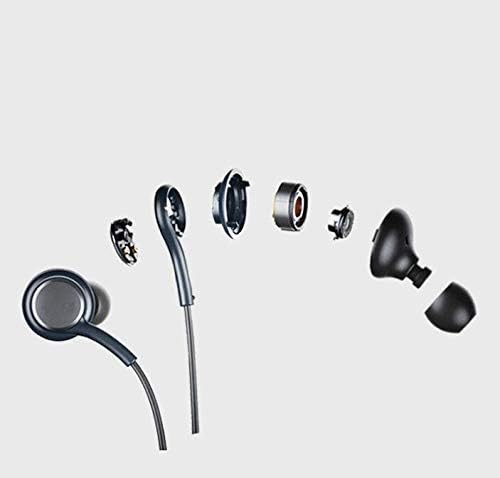 Nos fones de ouvido estéreo da orelha com microfone compatível com Galaxy S10 S10+ S9/S9+ S8/S8+ Nota8/Note9 S7 S7 Edge - Earbuds 2 pacote com géis de ouvido extras