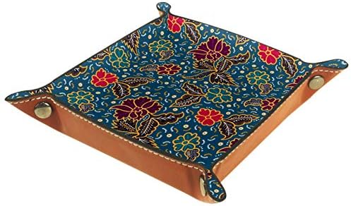 Lyetny Flor Floral Flor Vintage Organizador Arganizador Bandeja Caixa de armazenamento Bandeja de mesa de mesa Caddy Alteração da carteira Caixa Caixa Caixa Bandeja de armazenamento de bandeja, 20.5x20.5cm