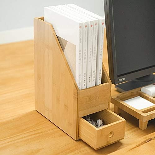 Annncus Bamboo Office Arquivos Organizador da mesa com gaveta Sala de estudo CLATA DE LIVRO A4 PAPELA TOLADOR ECO Caixa de armazenamento natural -