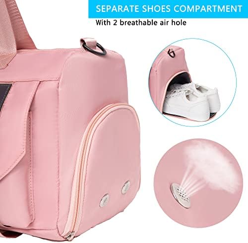 Bolsa de ginástica para homens e mulheres Small - 18,5 × 9,5 × 9 Duffel Travel Bag com compartimento, sacos de equipamentos