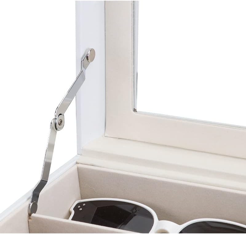 Homeanda Branco 2 camadas-12 Grades PU Cozinha de couro EyeGlass Eyewear Sun Glasses Glasses Sun Sunge Storage Storage
