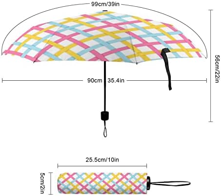 Linhas de listras coloridas Padrão chique Viagem Umbrella Durável no guarda