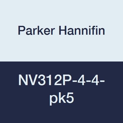 Parker Hannifin NV312P-4-4-PK20 ALIMENTO DE VÁLVULA DE AGELHA DE ALEXA, ângulo de 90 graus, rosca masculina de 1/4 x 1/4,