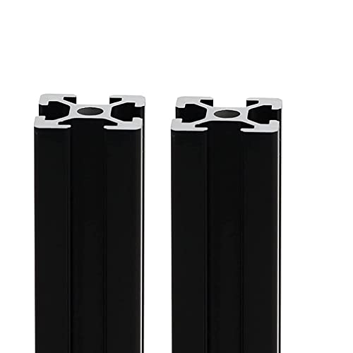 Mssoomm 2 pacote 1515 Comprimento do perfil de extrusão de alumínio 14,17 polegadas / 360 mm preto, 15 x 15mm 15 séries T tipo T-slot