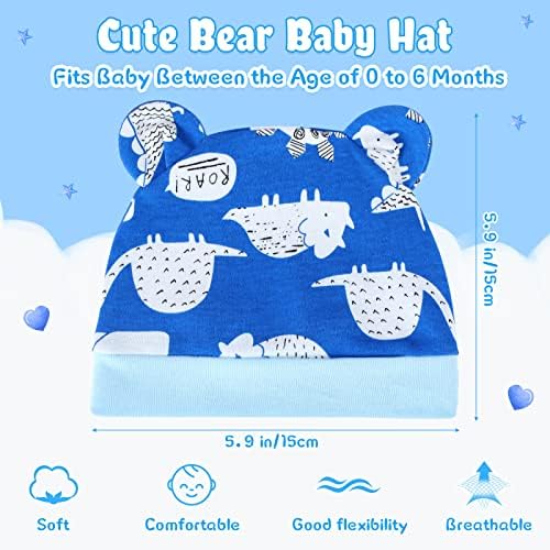 Geyoga 9 peças chapéu de bebê recém -nascido urso orelhas