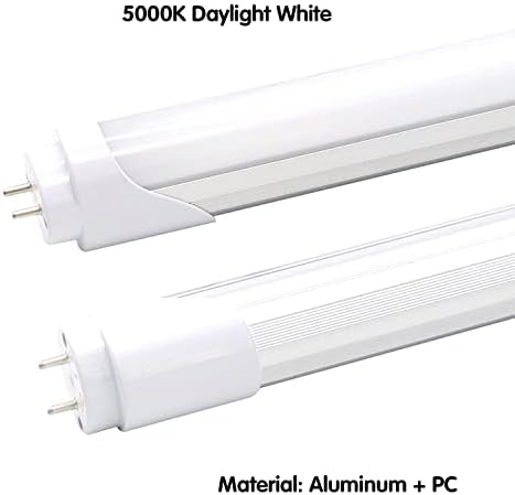 T8 T10 T12 Tubo de luz LED de 2 pés - substituição de 8W de LED para lâmpada fluorescente de 24 polegadas, 20W equivalente, 1120lm, 5000k Daylight White, desvio para o lastro, capa fosco de extremidade dupla, alimentada