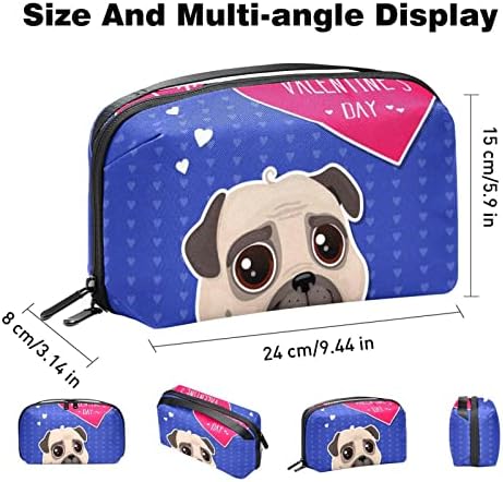 Carteira de bolsa de bolsa de viagem de caixa de transporte de caixa de transmissão de caixa USB Acessório de bolso, desenho animado de cachorrinho de namorado