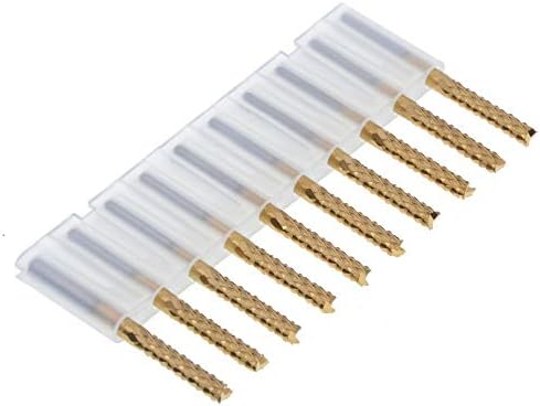 Ferramentas de corte de XMeifeits 10pcs 3.175x17mm Tin End Fim de moagem de engrando de gravação Frill Brill CNC PCB Bits Mill para fibra de vidro da placa de circuito