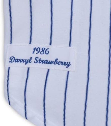 Darryl Strawberry New York Mets autografou Mitchell e Ness White 1986 World Series Jersey - Jerseys autografadas da MLB
