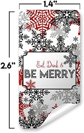 Coma bebida e seja Merry Snowflake Christmas Miniature Chocolate Candy Bar Wrappers, 45 envoltórios em torno de etiquetas