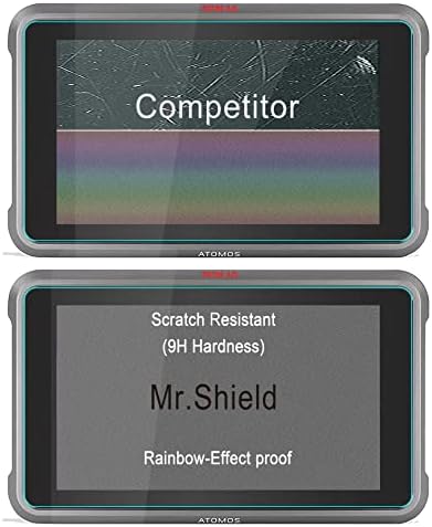 Mr.Shield [3-Pack] Protector de tela para Atomos Ninja V e Ninja V+ 5 [Vidro temperado] [Japão de vidro com dureza 9H] Protetor de tela com substituição de vida útil