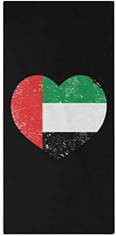 Emirados árabes Unidos Bandeira do coração Retro Toalha de pano 28,7 x13.8 Face Fomerfine Fiber Toalhas altamente absorventes