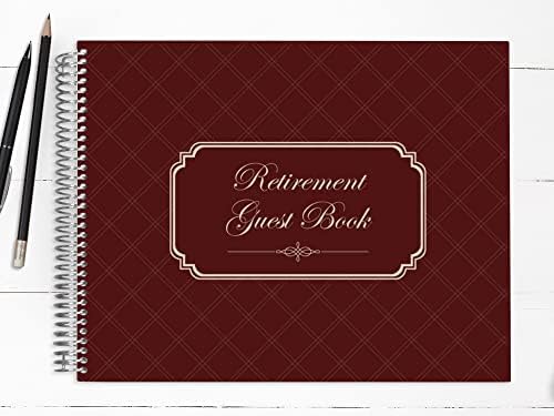 Livro de visitas de aposentadoria por PurpleTRail, livro de visitas de festas de aposentadoria, design elegante de quadro